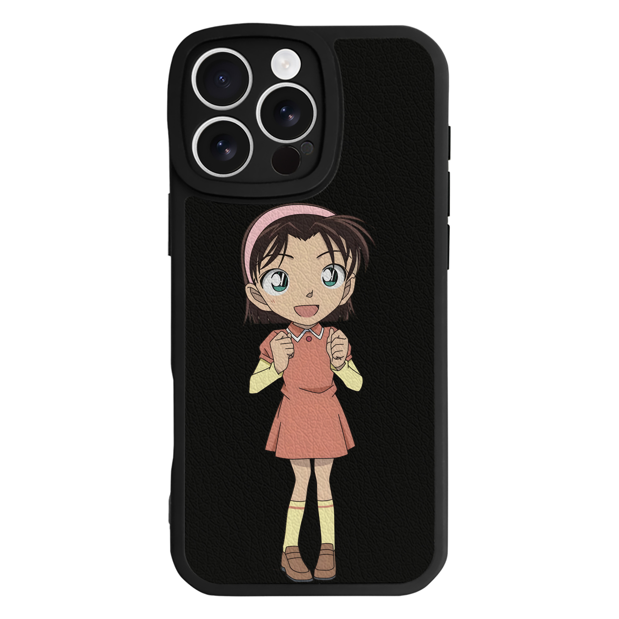 （画像用） 名探偵コナン 吉田 歩美 よしだ あゆみ Detective Conan my Yeager 【iPhone 16シリーズ対応】シリコンスマホケース（レザー調） 材質：シリコン